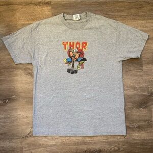 The Mighty Thor Vintage Graphic Tee - Grey Unisex Large